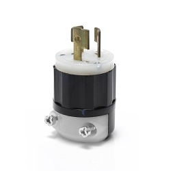 LEVITON 4570-C Black & White Locking Plug