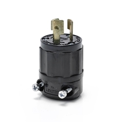 LEVITON 4720-B Black & White Locking Plug