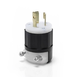 LEVITON 4720-C Black & White Locking Plug