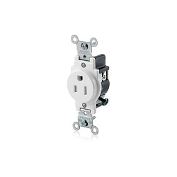 LEVITON 5015-W Straight Blade Single Receptacle