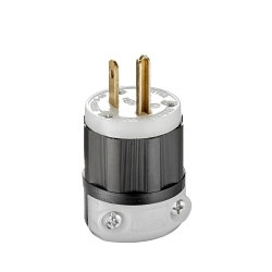 LEVITON 5266-C Black & White Straight Blade Plug
