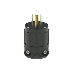 LEVITON 5266-CB Black & White Straight Blade Plug