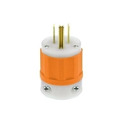 LEVITON 5266-CO Black & White Straight Blade Plug