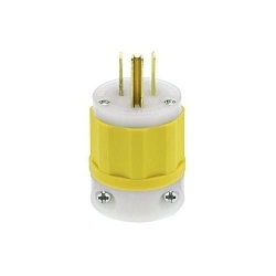 LEVITON 5266-CY Black & White Straight Blade Plug