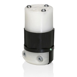 LEVITON 5269-PLC Black & White Straight Blade Connector