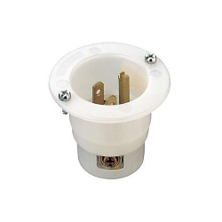 LEVITON 5278-C Straight Blade Flanged Inlet Receptacle