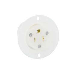LEVITON 5279-C Grounding Outlet Receptacle, 125 VAC, 15 A, 2 Poles, 3 Wires, White