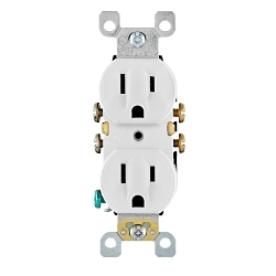 LEVITON 5320-SW Straight Blade Receptacle