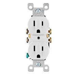 LEVITON 5320-WCP Straight Blade Receptacle
