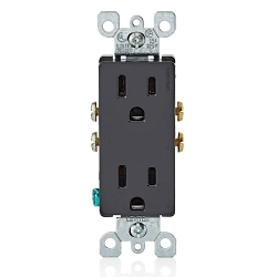 LEVITON 5325-E Decora Straight Blade Receptacle