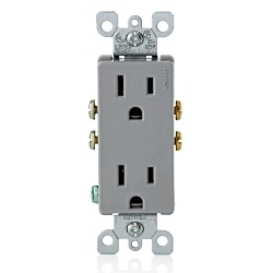 LEVITON 5325-GY Decora Straight Blade Receptacle