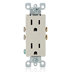LEVITON 5325-T Decora Straight Blade Receptacle
