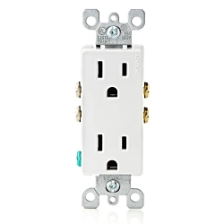 LEVITON 5325-W Decora Straight Blade Receptacle