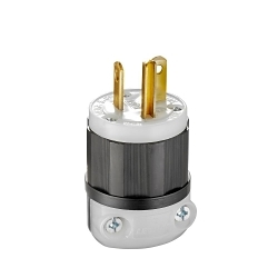 LEVITON 5366-C Black & White Straight Blade Plug