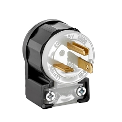 LEVITON 5366-CA Black & White Straight Blade Plug