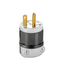 LEVITON 5466-C Black & White Straight Blade Plug