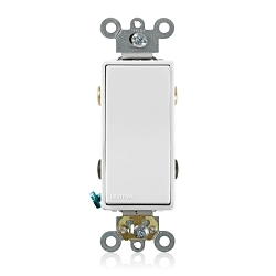 LEVITON 5624-2W Self-Grounding AC Quiet Switch, 120/277 VAC, 20 A, 1 hp, 2 hp Power Rating