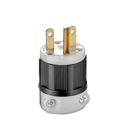 LEVITON 5666-C Black & White Straight Blade Plug