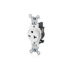 LEVITON 5821-W Straight Blade Single Receptacle
