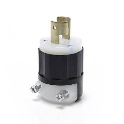 LEVITON 7102-C Black & White Locking Plug