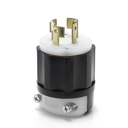 LEVITON 7411-C Black & White Locking Plug
