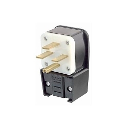 LEVITON 8432-P Black & White Straight Blade Plug