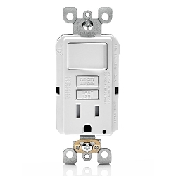 LEVITON GFSW1-W SmartlockPro Slim Combination Switch and Receptacle