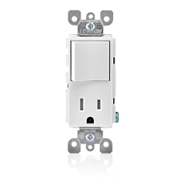 LEVITON T5625-W Decora Plug Into Safety Combination Receptacle Switch