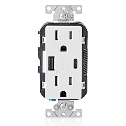 LEVITON T5633-W Decora Combination Usb Charger/Duplex Receptacle