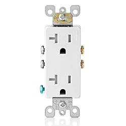 LEVITON T5825-W Decora Straight Blade Receptacle