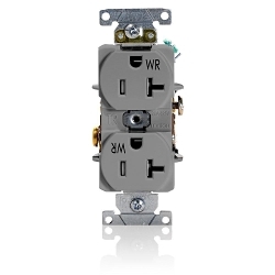 LEVITON TWR20-GY Straight Blade Receptacle
