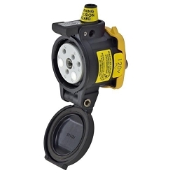 Meltric 35-14165-972-HAZ DS20 Receptacle, 120 VAC, 20 A, 1 Poles, Black