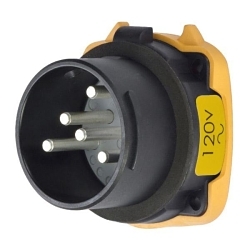 Meltric 35-18165-972-HAZ DS20 Inlet, 120 VAC, 20 A, 1 Poles, Black