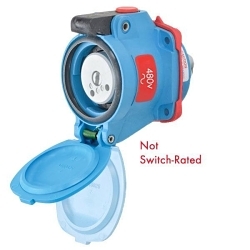 Meltric 63-14042-352 DSN20 Receptacle, 480 VAC, 20 A, 2 Poles, Blue