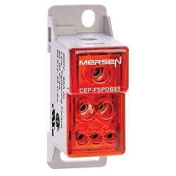 Mersen CEP-FSPDB85 Compact Power Distribution Block, 600 VAC/VDC, 65 A, 18 to 3/0 AWG Wire