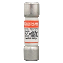 Mersen HP10M32 HP10M Type gPV Fuse, 32 A, 1000 VDC, 50 kA Interrupt, Class: Photovoltaic Midget