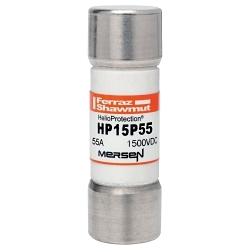 Mersen HP15P55 HP15P Type gPV Fuse, 55 A, 1500 VDC, 50 kA Interrupt, Class: Photovoltaic