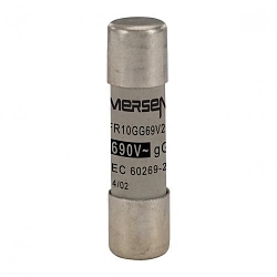 Mersen S302788 Low Voltage Cylindrical Fuse Links, 690 VAC, 2 A, For Use With 10 x 38 gG Fuse, Ceramic