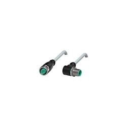 Pepperl+Fuchs V1-G-20M-PUR-ABG-V1-W Cable, 250 VAC, M12 Plug/Socket End Connection, 20 m L, TPU/Polyether