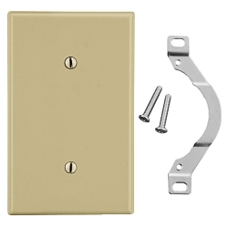 Hubbell P14I Non-Metallic Standard Blank Wall Plate with Pre-Inserted Captive Screw