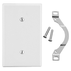 Hubbell P14W Non-Metallic Standard Blank Wall Plate with Pre-Inserted Captive Screw