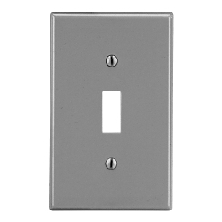 Hubbell P1GY Non-Metallic Standard Wall Plate with Pre-Inserted Captive Screw