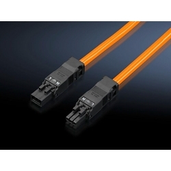 Rittal 2500435 Connection Cable, For Use With Time-Saving and Simple Installation of the LED System Light, 3-pole Through-wiring, Orange