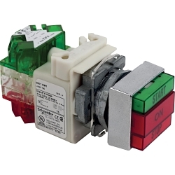 Schneider Electric 9001KXRG137 Pushbutton Operator, 30 mm, 1NC-1NO Contact, Momentary Contact