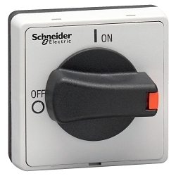 Schneider Electric VLSH4S5B Screw Fixing Rotary Handle, 1.89 in W x 1.89 in H, Black/Gray