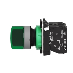 Schneider Electric XB5AK133G5C0 Harmony XB5 Illuminated Round Head Selector Switch With Standard Handle