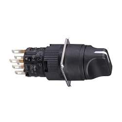 Schneider Electric XB6EAD222P, XB6 Series, 2C/O Contact Configuration, Stay Put Contact Mode, stay put Operator, 2 Positions, Bezel/Housing: Plastic , Knob Actuator, Insulated Faston/Fast Connector Socket/Solder Terminal Connection, Solder Connect Terminal, Panel Mounting, Plastic