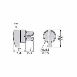 Schneider Electric ZB5AJ3 Harmony Non-Illuminated Selector Switch Operator