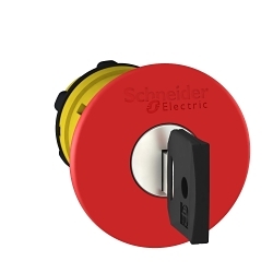 Schneider Electric Harmony Square D Pushbutton Head, Key Release Standard Trigger/Mechanical Latching, Series: ZB5, 22 mm Size, Round Shape, Plastic, Red