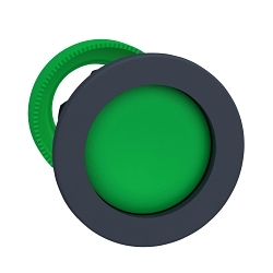 Schneider Electric ZB5FA36, Head For Non-Illuminated Push-Button, ZB5 Series, 1.46 in H x 1.46 in W x 1.18 in D x 1.20 in Dia Size, Round Shape, Green recessed,unmarked Legend, Dark grey plastic, Green
